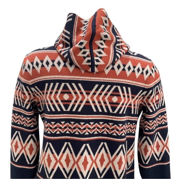 Rachel Zoe Aztec Cardigan Boho Tribal Navy Red XS Trendy Cozy Southwestern Fall - Picture 4 of 9
